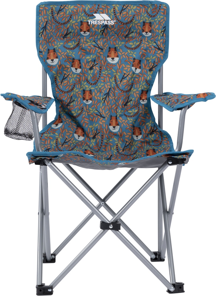 TrespassKinderWanderzubehrJoejoe-KidsCampingChairTealTigerPrint