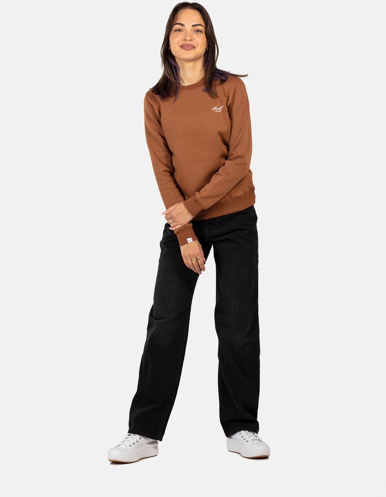 ReellDamenHoodieWomenLogoCrewneck2304-002-15-018HazeBrown-XS