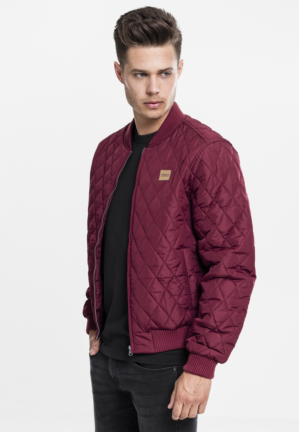 UrbanClassicsLeichteJackeDiamondQuiltNylonJacketBurgundy-L