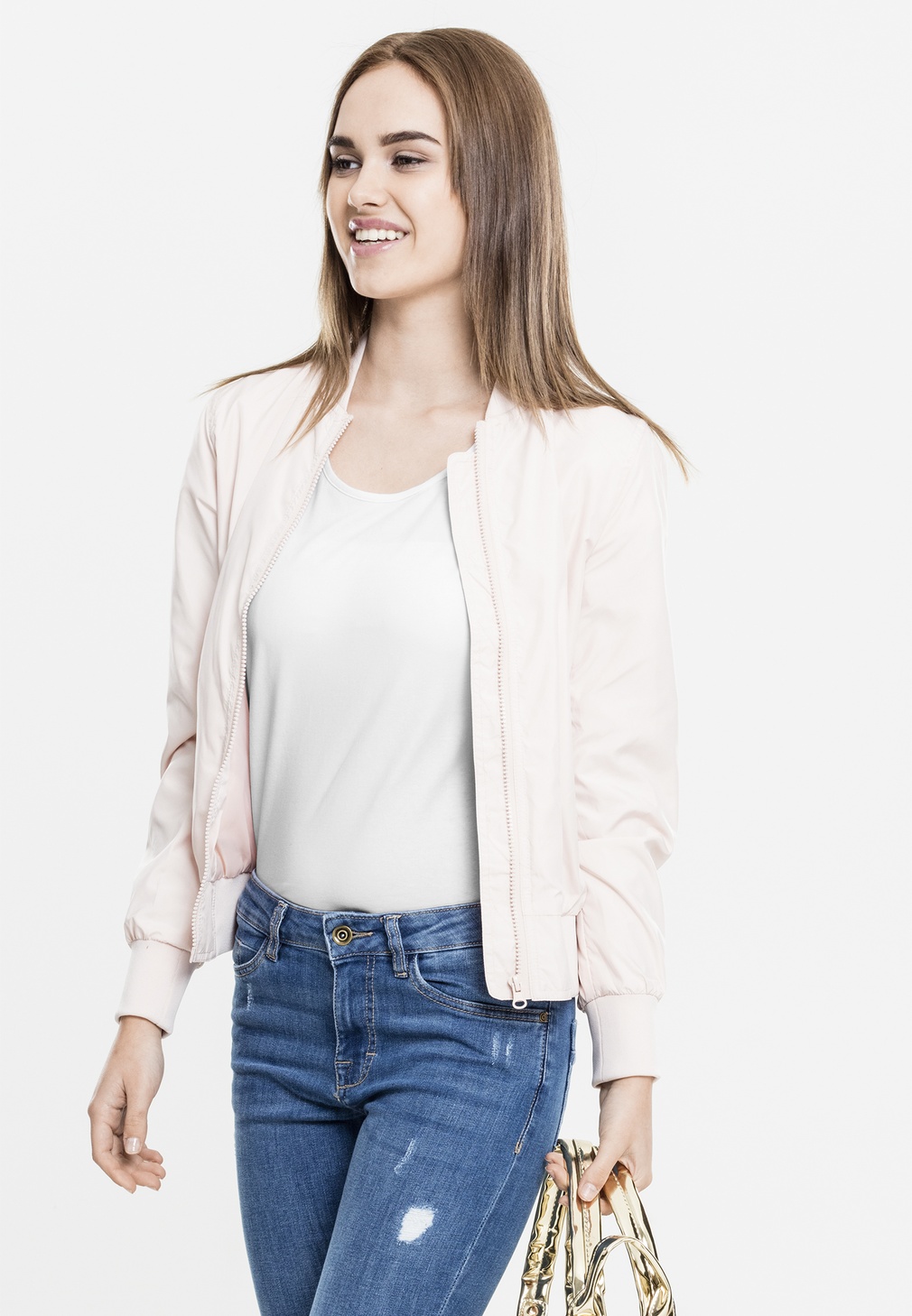 UrbanClassicsDamenBomberJackeLadiesLightBomberJacketLightPink-L