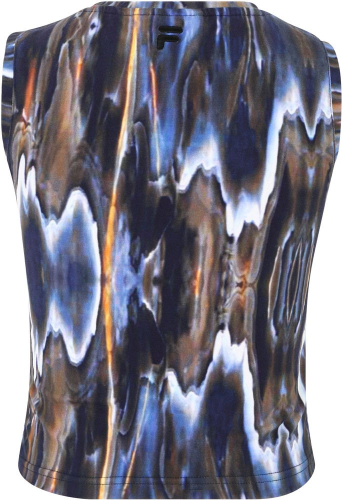 FilaDamenTopCestasAopCroppedTopBlueMeltingAOP