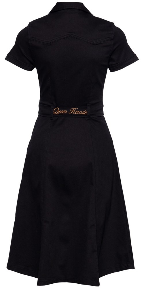 QueenKerosinSwingkleidmitRockinA-LinieundButtonflyinderFrontQK5201015000Schwarz