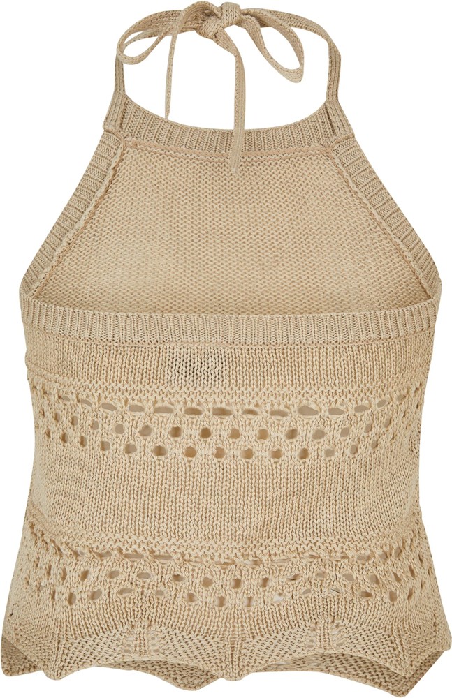 UrbanClassicsDamenLadiesShortCrochetKnitNeckholderTop
