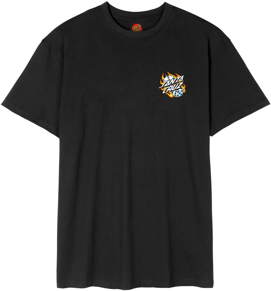 SantaCruzFlamingDiceDotChestT-ShirtSCM-T3268Black-XS