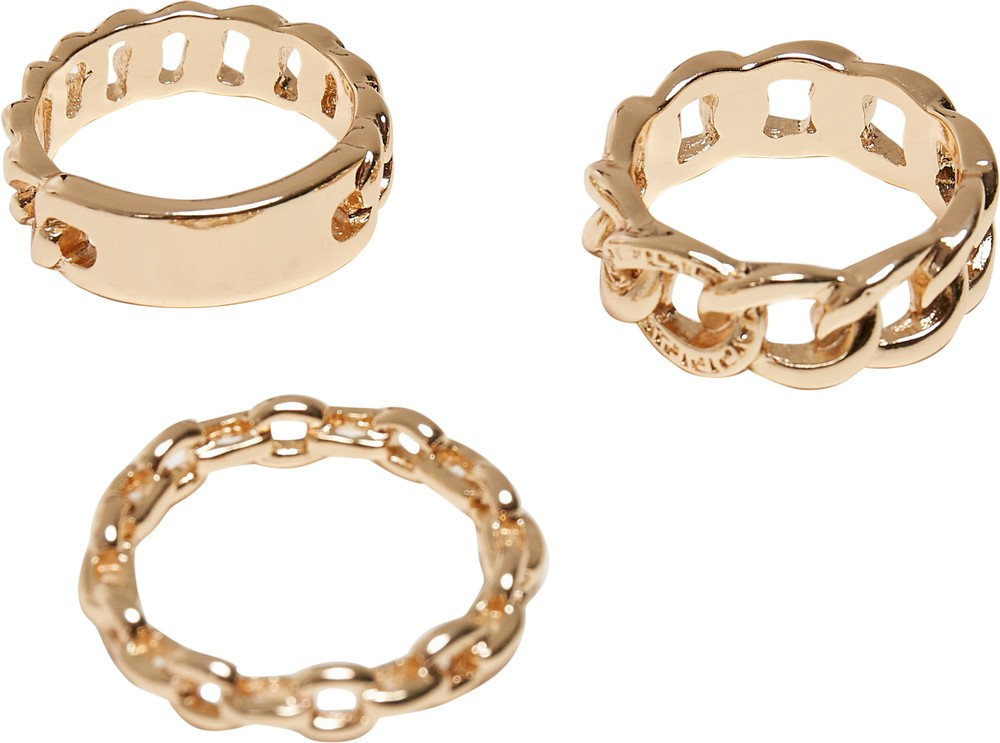 UrbanClassicsUniversalSchmuckChainRing3-PackGold