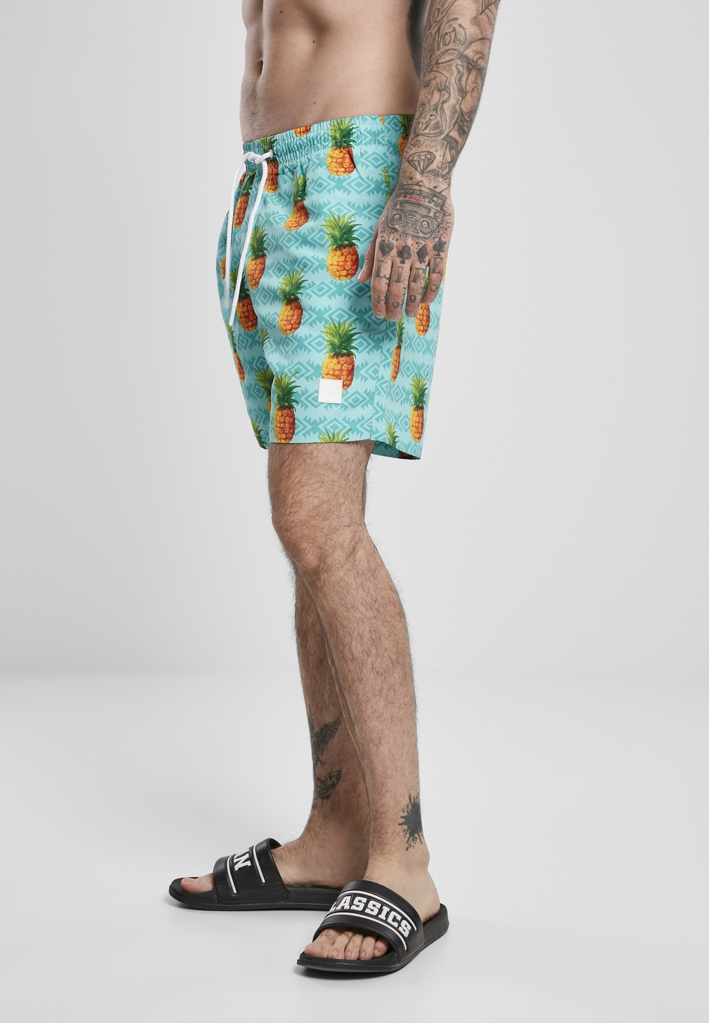 UrbanClassicsBadehosePatternSwimShortsPineappleAop-3XL