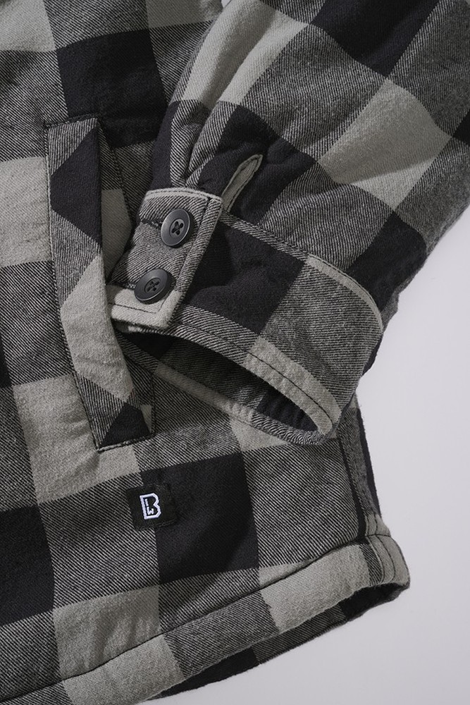 BranditHerrenJackeLumberJacketHoodedBlackCharcoal-S