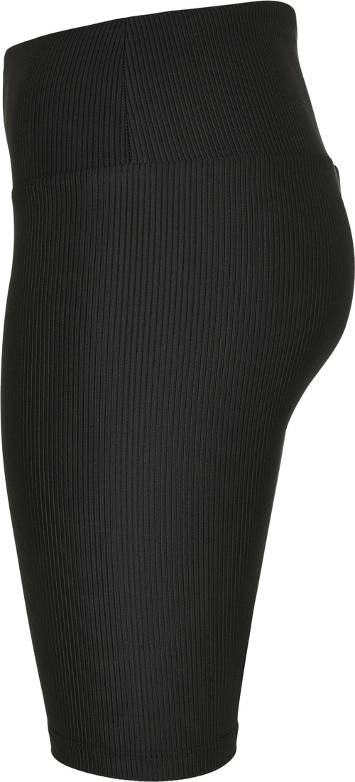 UrbanClassicsDamenShortsLadiesHighWaistShinyRibCycleShortsBlack