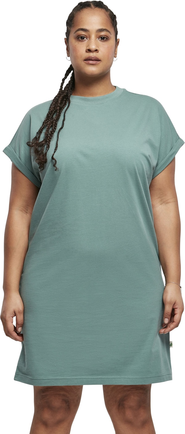 UrbanClassicsDamenKleidLadiesOrganicCottonCutOnSleeveTeeDressPaleleaf-3XL