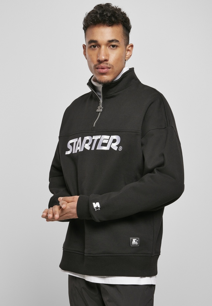 StarterBlackLabelSweatshirtHeavyColorBlockTroyerBlack