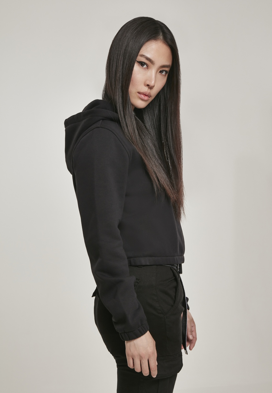 UrbanClassicsDamenHoodieLadiesContrastDrawstringHoodyBlack