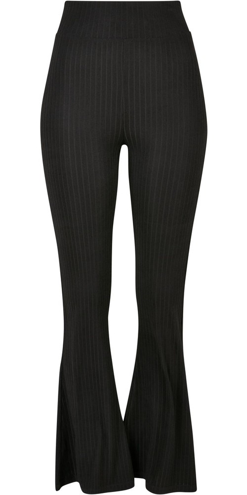 UrbanClassicsDamenLadiesHighWaistRibFlaredLeggingsBlack