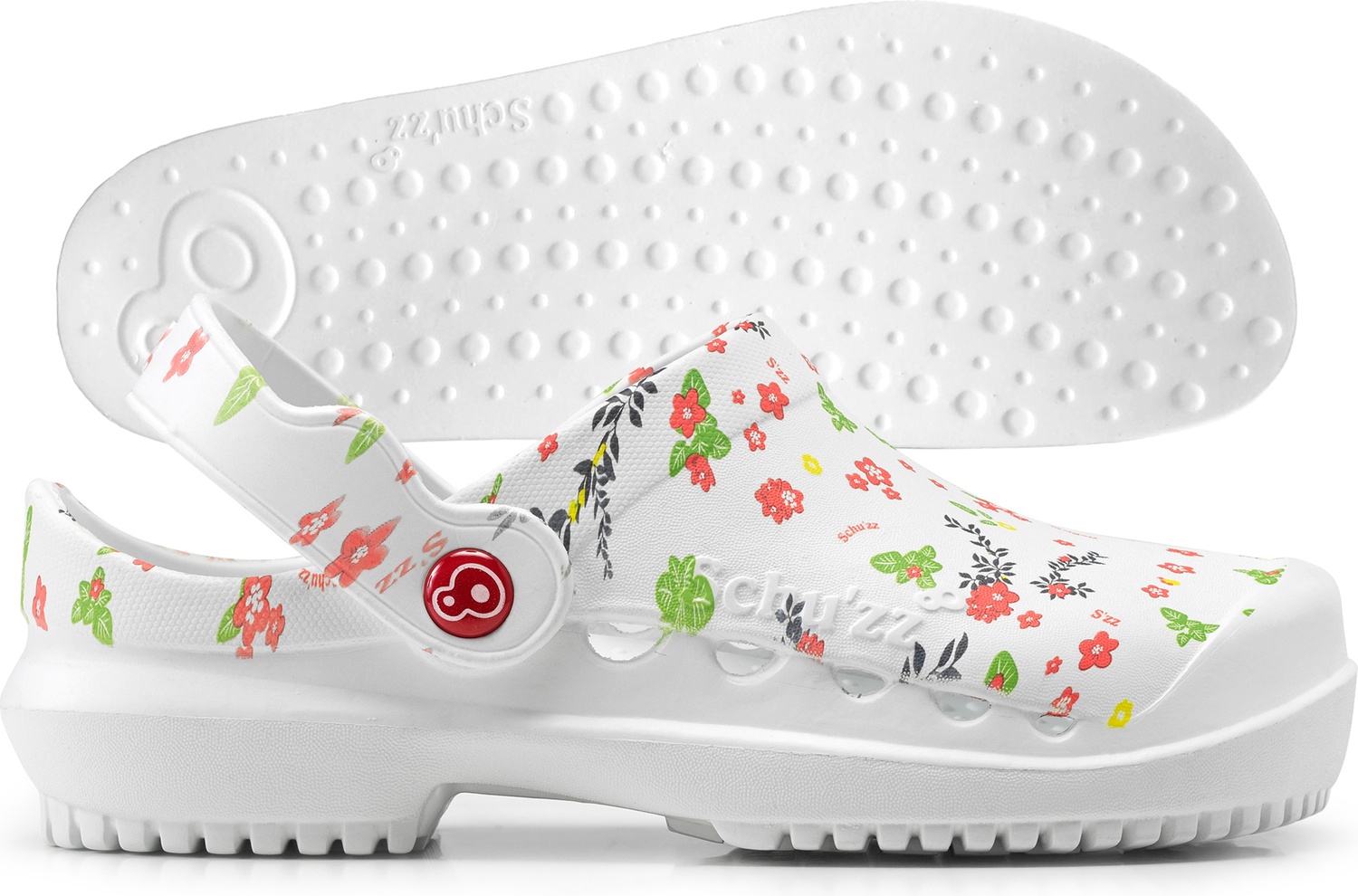 SchuzzSchuzzDamenClogBerufsschuhePROTECFemmeimprimLibertysurblancWei