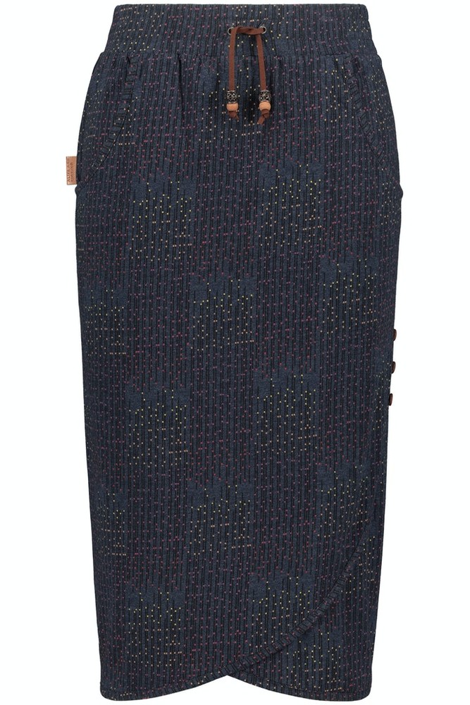 AlifeKickinDamenJerseyrockLucyAKLongSkirtMarine