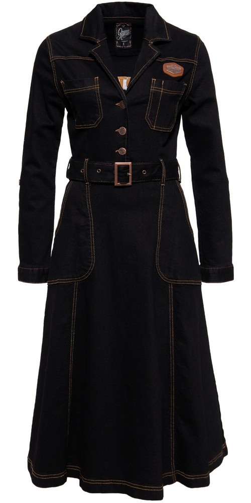 QueenKerosinWorkwearSwing-DressQKI16002Schwarz