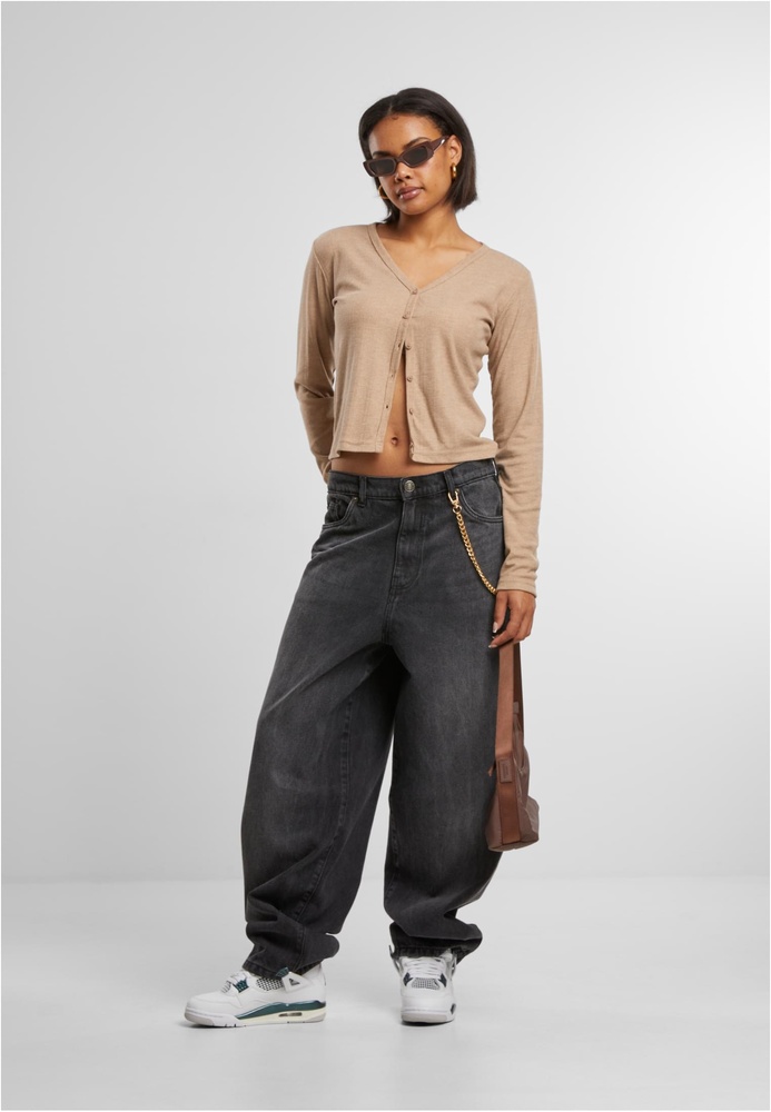 UrbanClassicsDamenLadiesRibCardiganTB7001Beigemelange-L