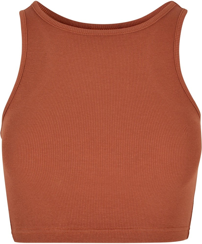 UrbanClassicsDamenLadiesCroppedRibTopTerracotta-3XL