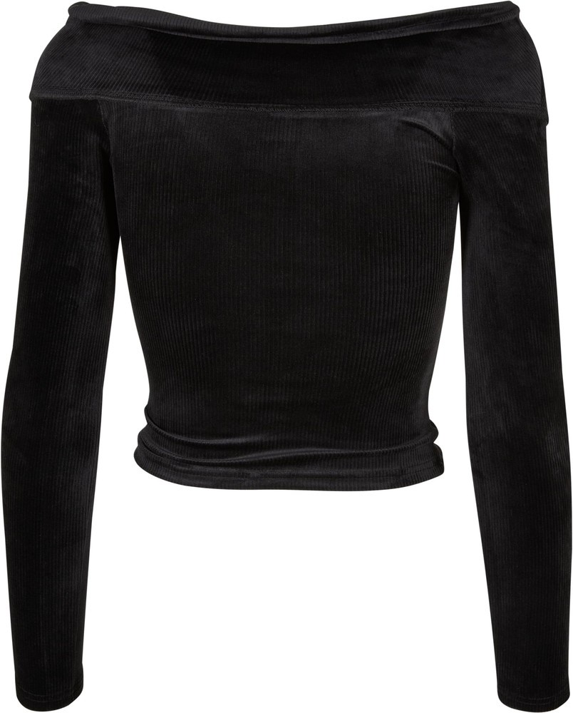 UrbanClassicsDamenLadiesVelvetRibCrossedOffShoulderLongsleeve