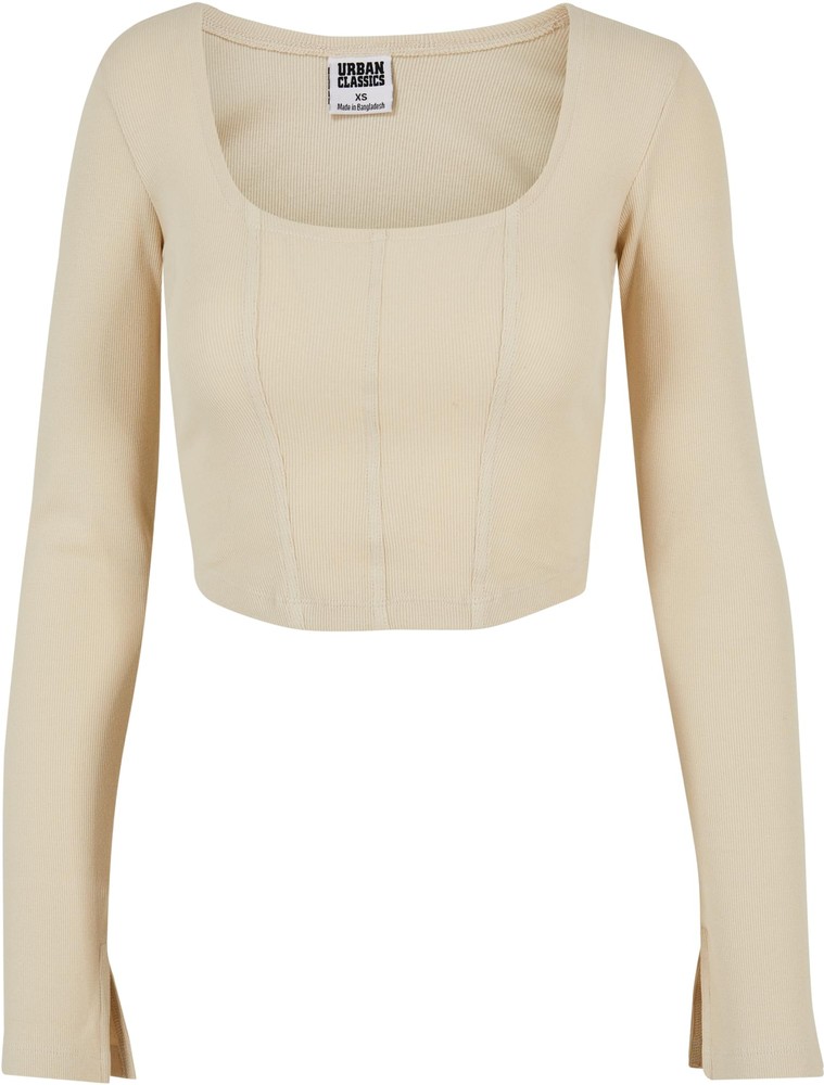 UrbanClassicsDamenLadiesShortRibCorsageLongsleeveSoftseagrass-3XL