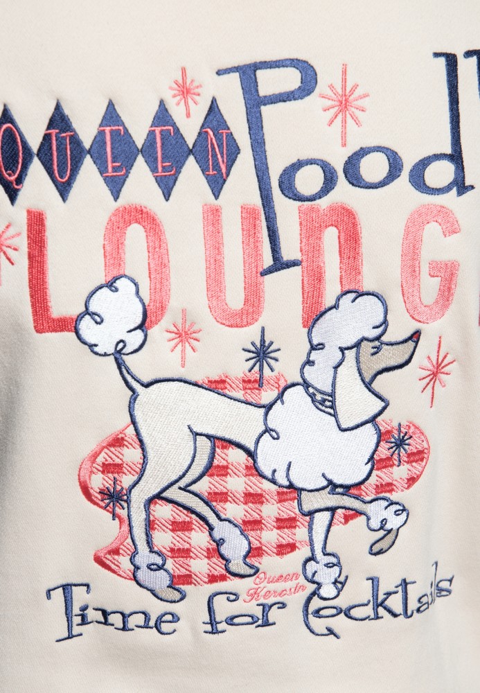 QueenKerosinDamenPoodleLoungeCollegeSweatjackeSchwarz