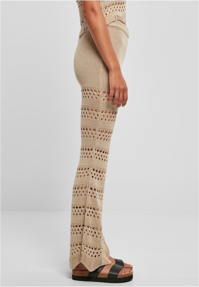 UrbanClassicsDamenLadiesFlaredCrochetKnitLeggingsSoftseagrass-3XL