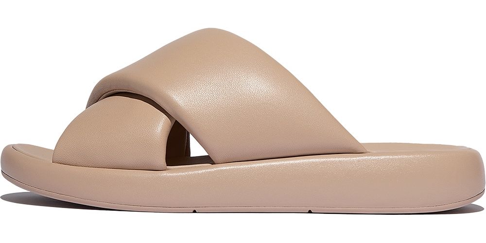 FitFlopDamenSandalenIqushionD-LuxePaddedLeatherCrossSlidesJB5