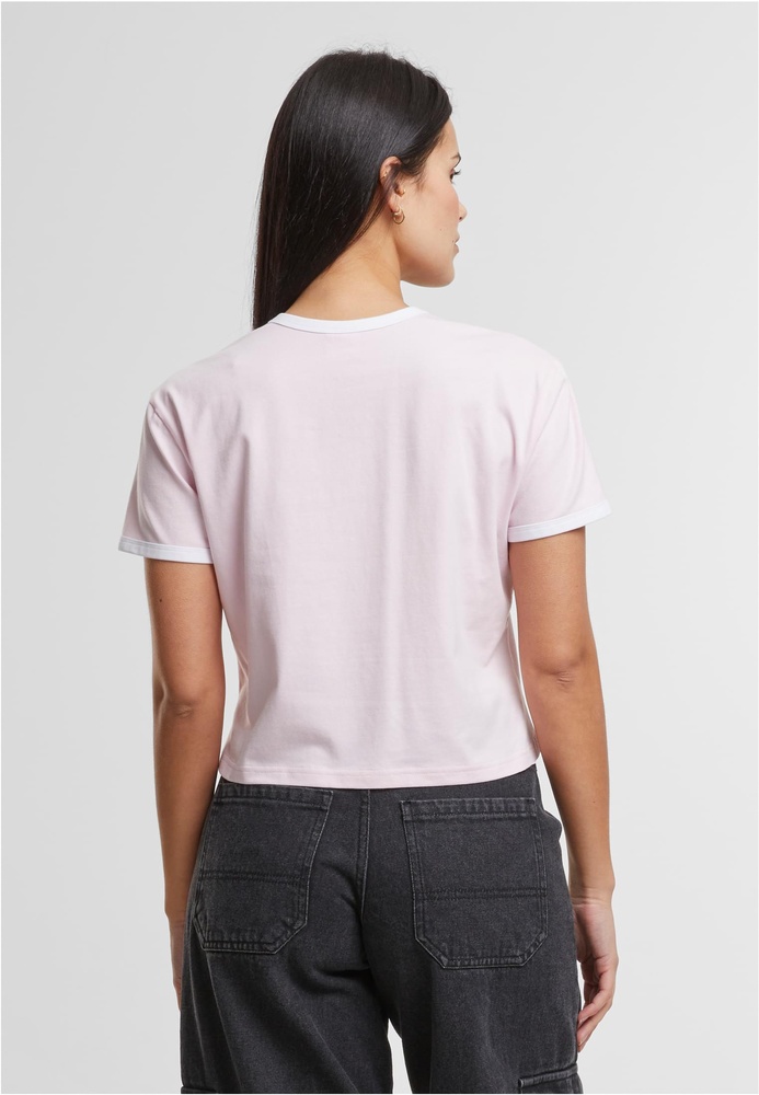 UrbanClassicsDamenLadiesContrastRetroT-ShirtTB7492BlushedroseWhite-3XL