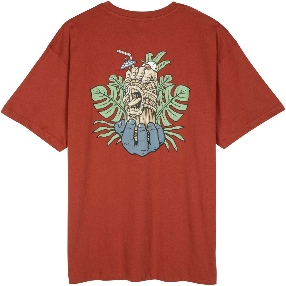 SantaCruzTikiHandStripT-ShirtSCM-T3225DarkRust-XS