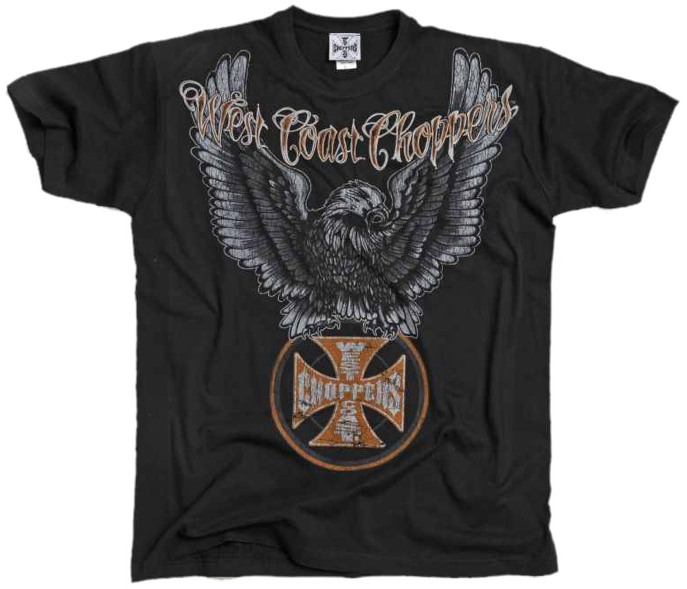 WCCWestCoastChoppersT-ShirtEagleSolidBlack