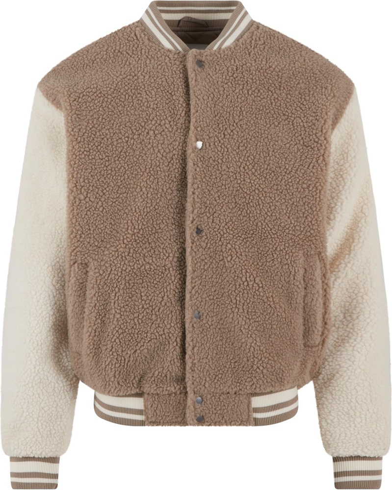 UrbanClassicsJackeTeddyCollegeJacketTB7943Darktaupe-3XL