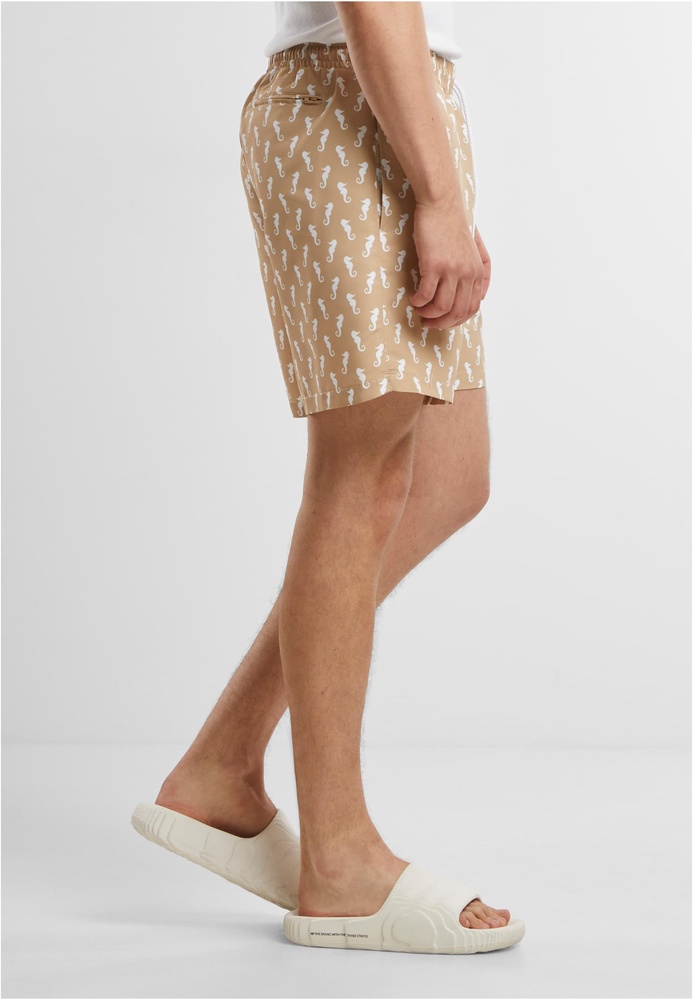UrbanClassicsBadeshortsPatternSwimShortsTB2679Beigeseahorse-3XL