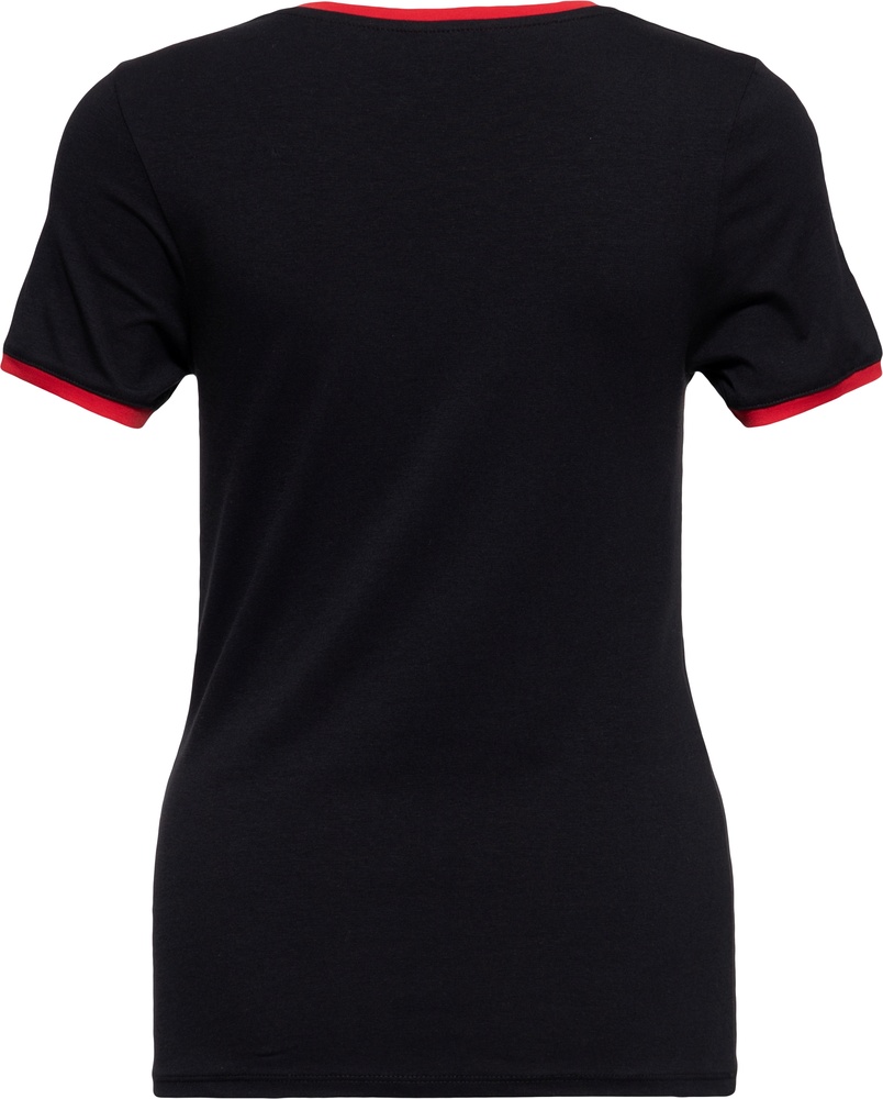 QueenKerosinDamenVintageContrastT-ShirtLagoDiGardaQKU41004Black-XS