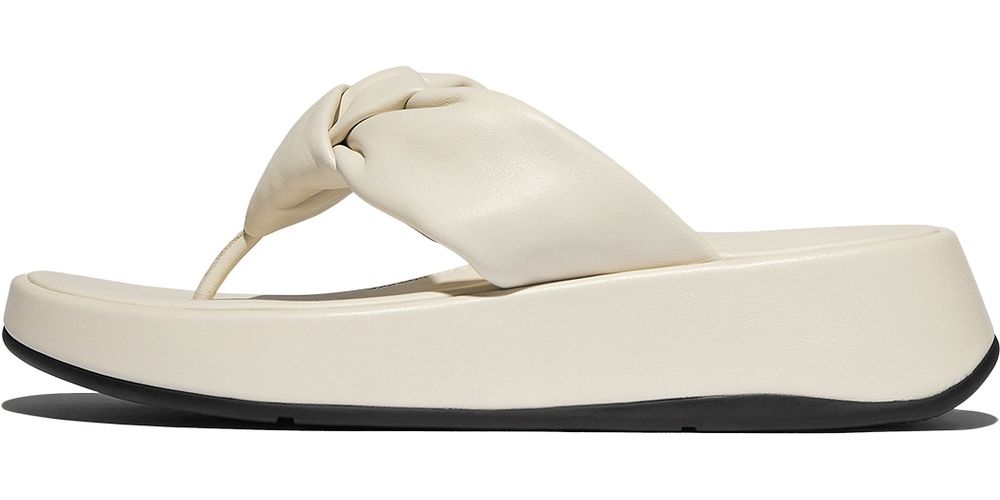 FitFlopDamenFlipFlopsF-ModeKnotSoft-LeatherFlatformToe-PostSandalsIY1ParisBeige-36