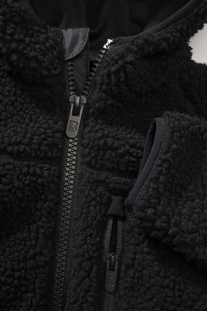 BranditKinderJackeKidsTeddyfleecejacketHoodBlack-122128