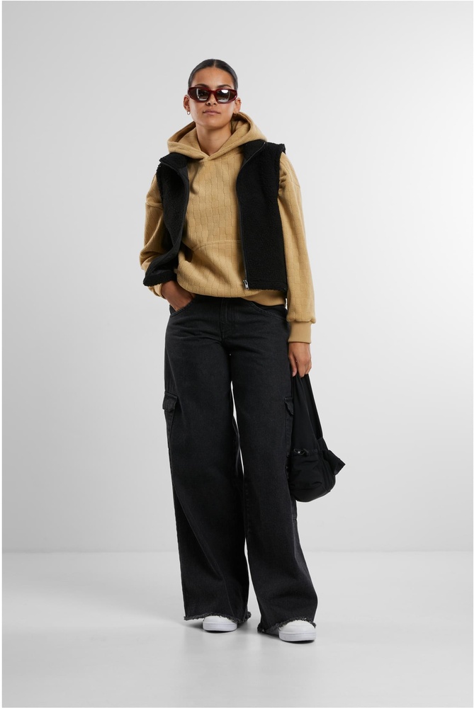 UrbanClassicsDamenLadiesJacquardVelvetOversizedHoodieTB7120Unionbeige-3XL