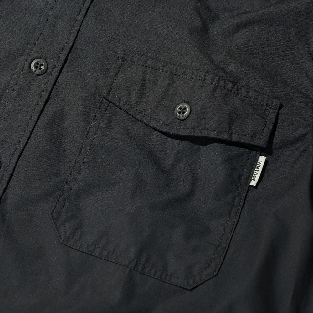 VintageIndustriesHemdBostonShirtBlack