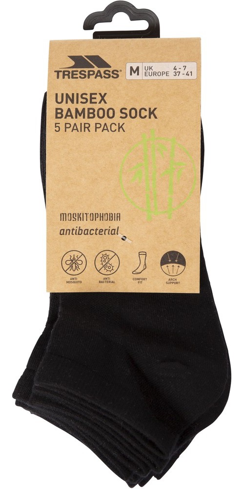 TrespassSockenOrbital-Unisex5PairPackTrainerLinerBlack-47