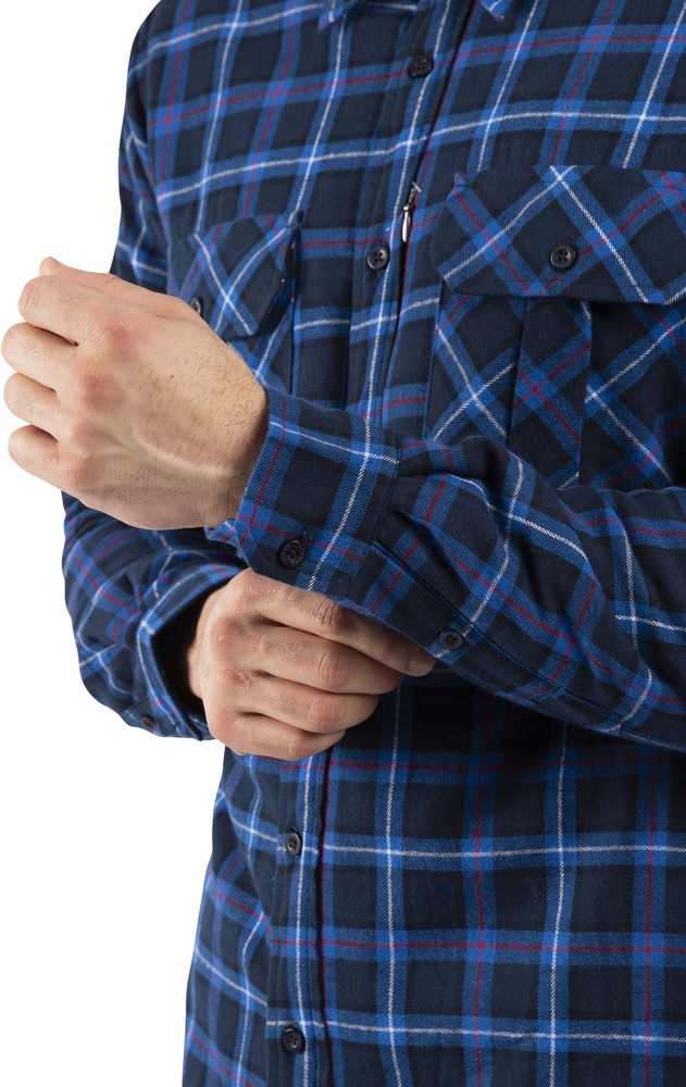 TrespassHemdRapeseed-MensCheckShirtDarkBlueCheck-L