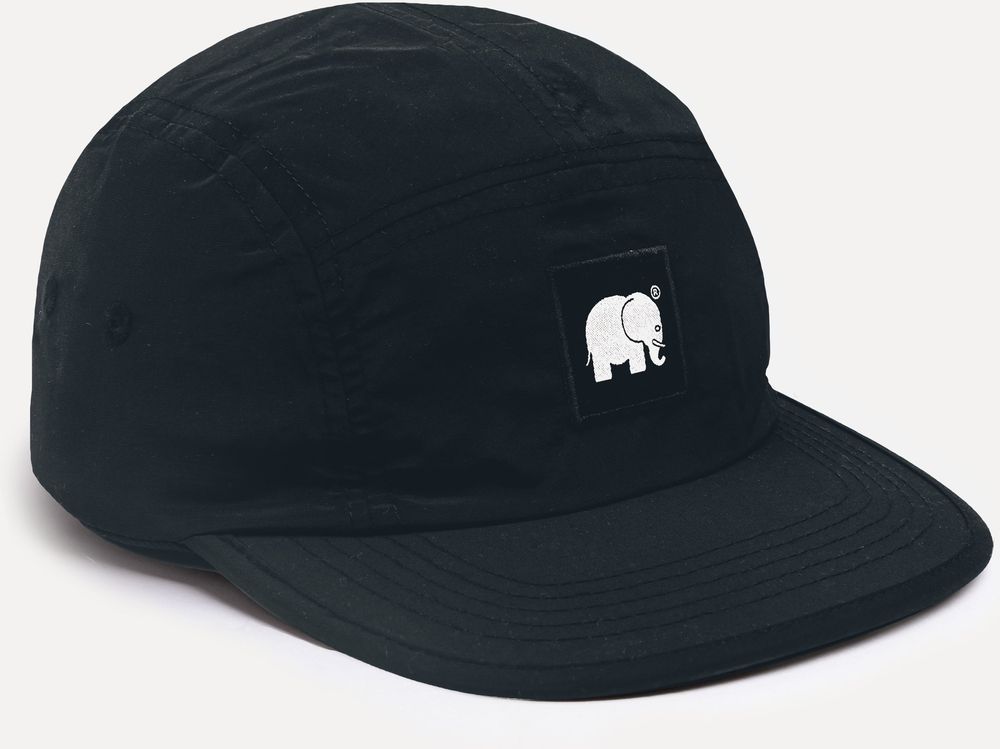 TrendsplantCapWaterRepellentNylonFivePanelCapBlackBlack