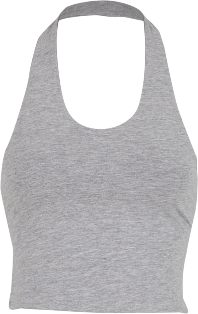 UrbanClassicsDamenT-ShirtLadiesBasicNeckholderJerseyTopTB7533Heathergrey-3XL