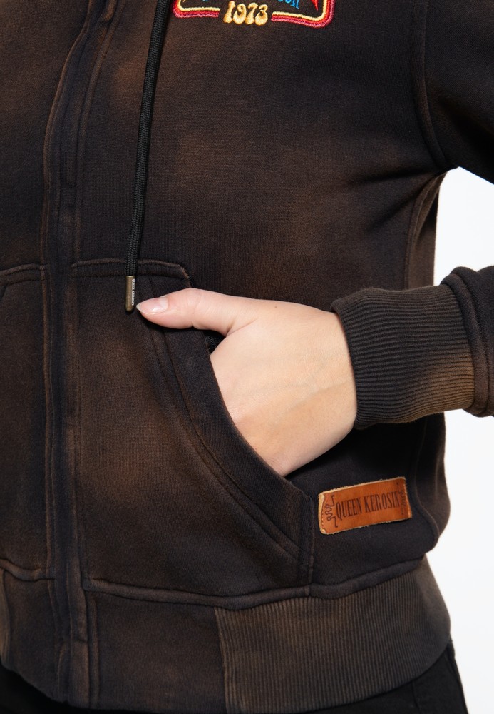 QueenKerosinSweatjackeQKI110003Braun