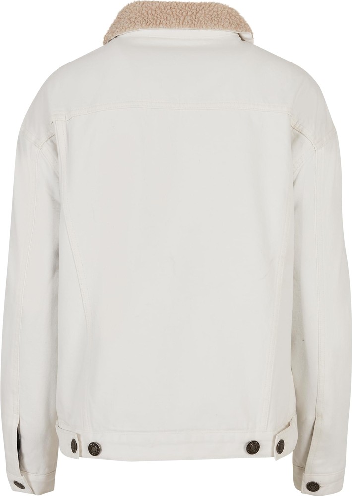 UrbanClassicsDamenJackeLadiesOversizedSherpaDenimJacketOffwhiteRaw-3XL