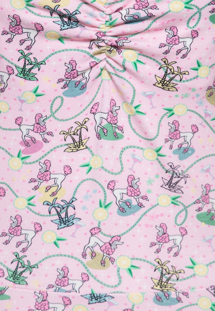 QueenKerosinDamenPoodleAllover-PrintSwingkleidPink