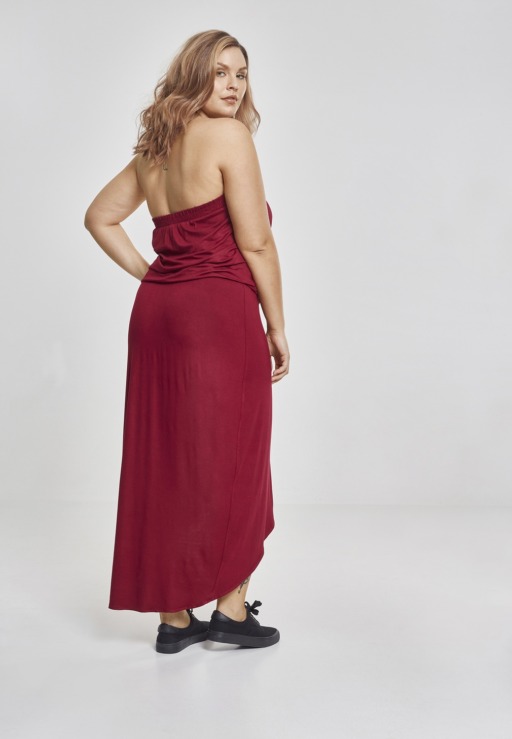 UrbanClassicsKleidLadiesViscoseBandeauDressBurgundy-3XL