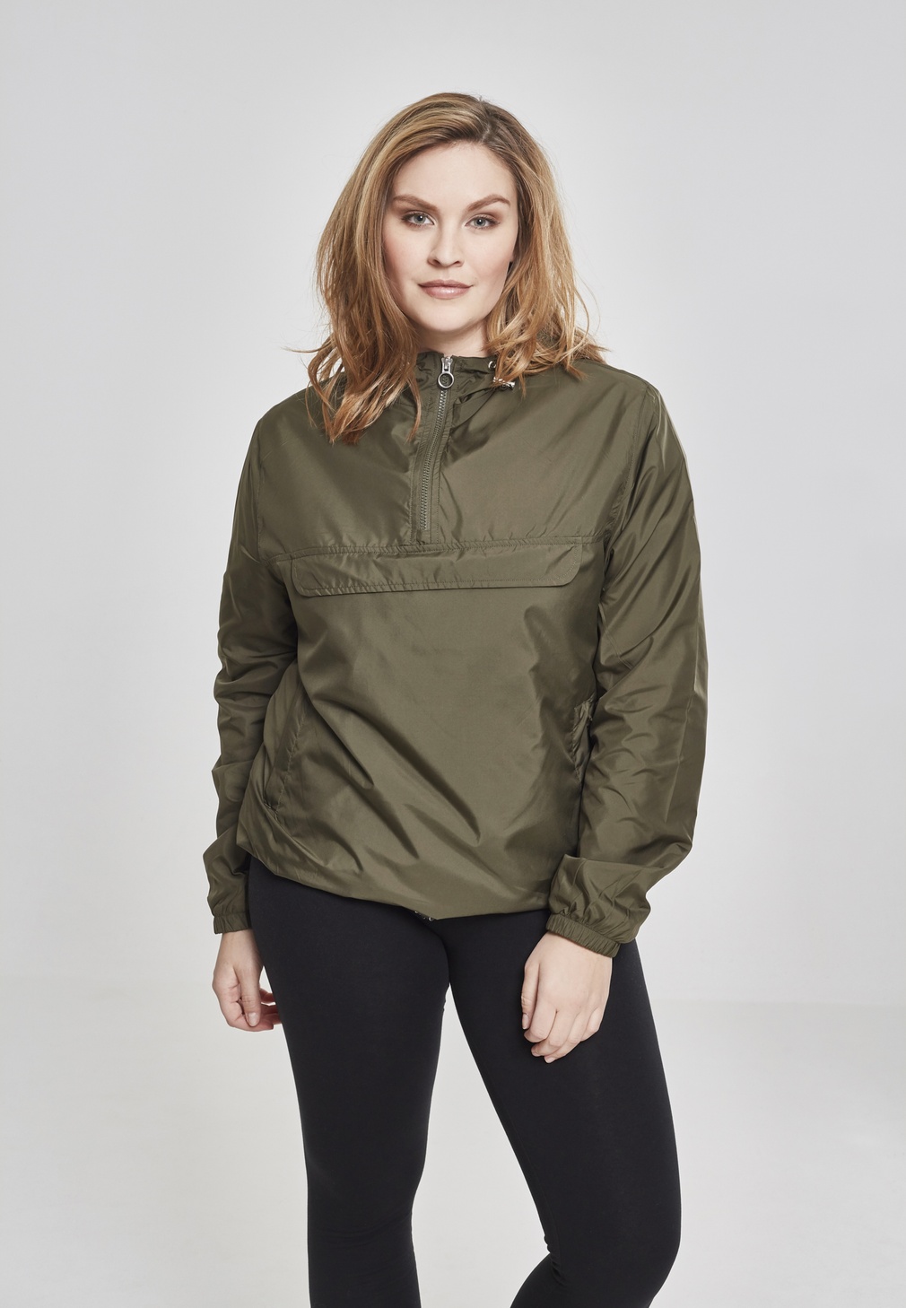 UrbanClassicsDamenPulloverLadiesBasicPullOverJacketDarkolive-3XL