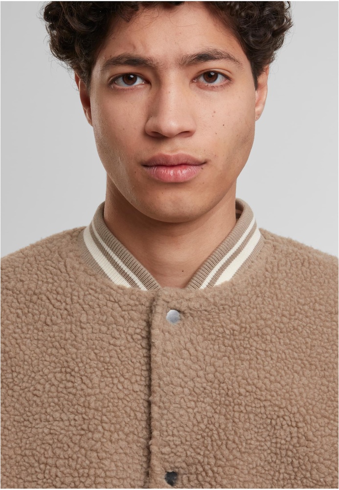 UrbanClassicsJackeTeddyCollegeJacketTB7943Darktaupe-3XL