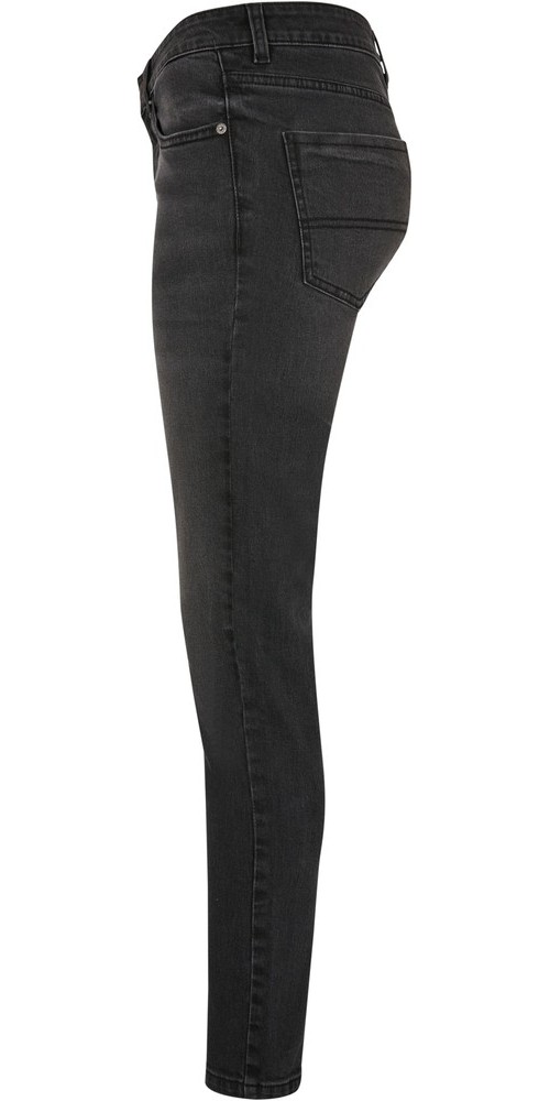 UrbanClassicsDamenHoseLadiesMidWaistSkinnyJeansBlackWashed