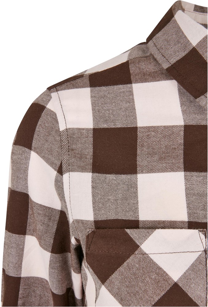 UrbanClassicsDamenHemdLadiesTurnupCheckedFlanellShirtPinkBrown-3XL