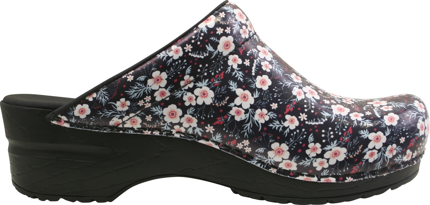 SanitaDamenOffenerClogOriginal-IsalenaOpenBlackWhite