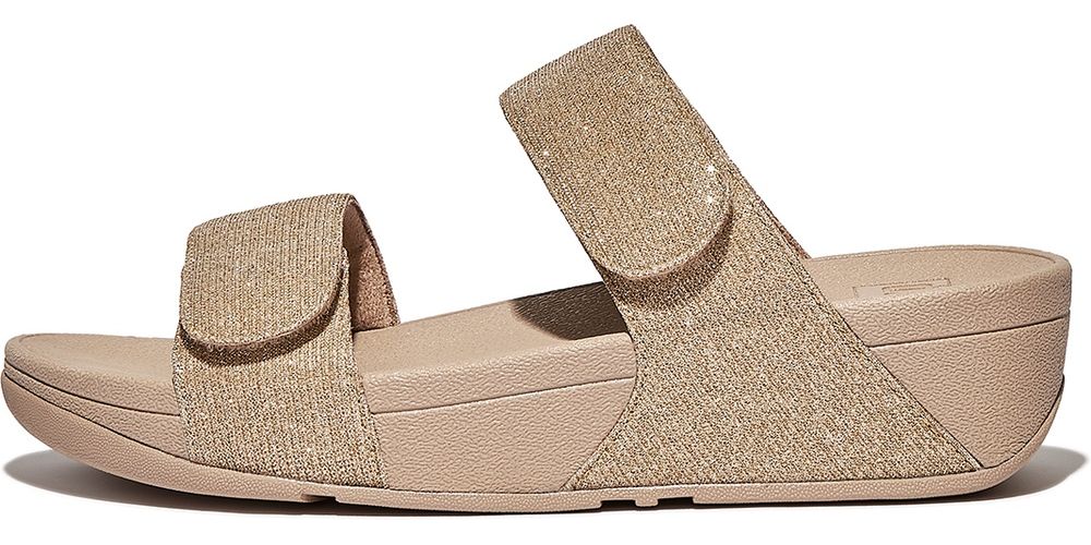 FitFlopDamenSandalenLuluAdjustableShimmerluxSlidesFZ9LatteBeige-36